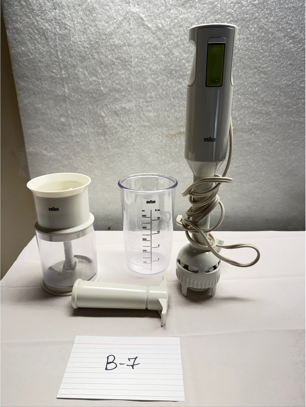 Braun Multiquick Hand Blender Set with Chopper & Beaker - Storage B-7